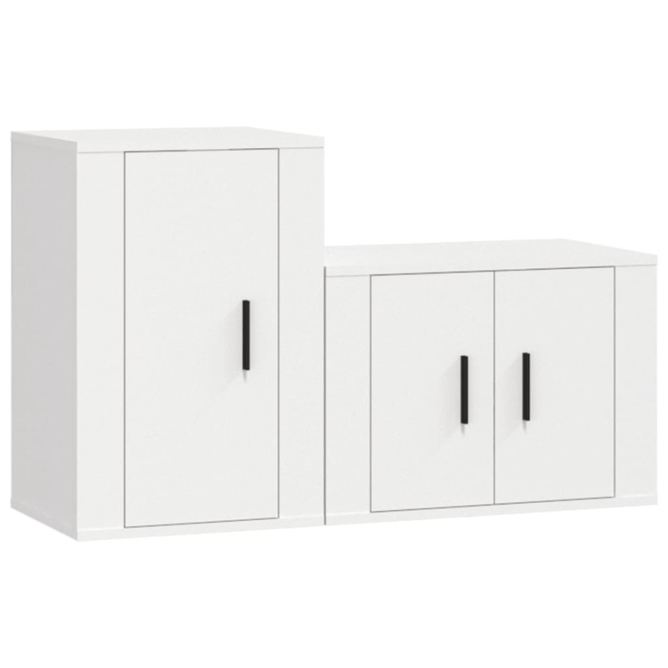 Set de muebles de TV 2 piezas madera contrachapada