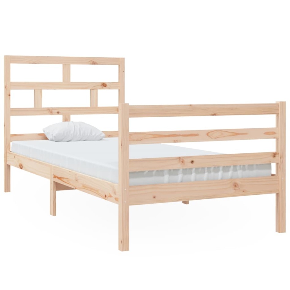 Estructura de cama madera maciza 90x200