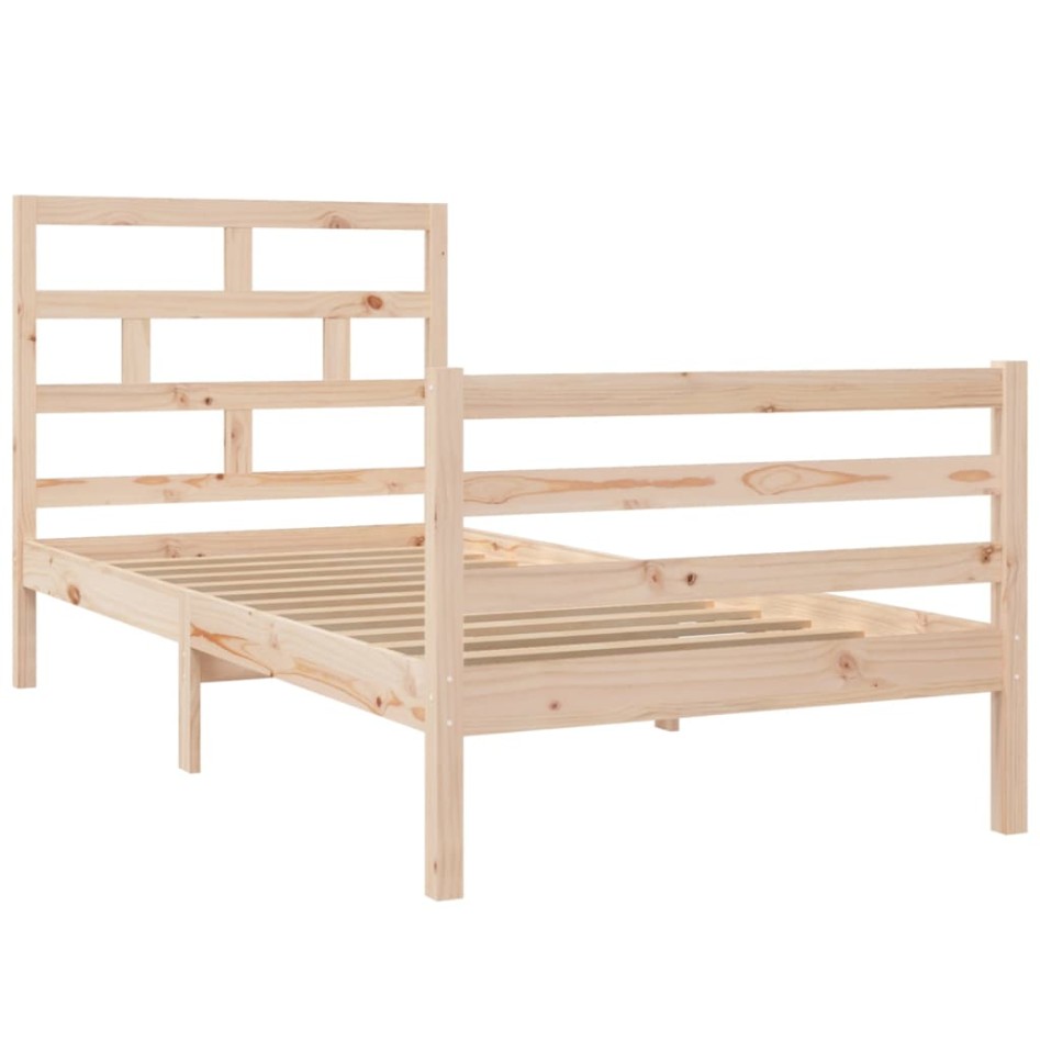 Estructura de cama madera maciza 90x200