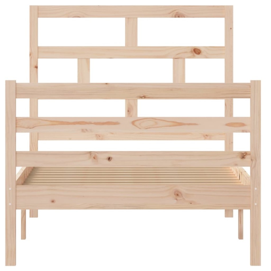 Estructura de cama madera maciza 90x200