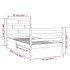 Estructura de cama madera maciza 90x200