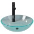 Lavabo de baño con grifo y desagüe de empuje vidrio