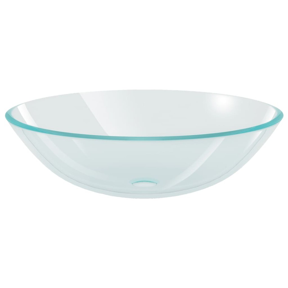 Lavabo de baño con grifo y desagüe de empuje vidrio