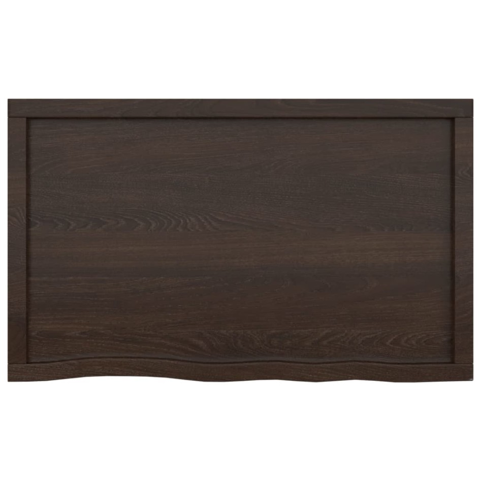 Encimera de baño madera tratada marrón oscuro 100x60x(2-4)