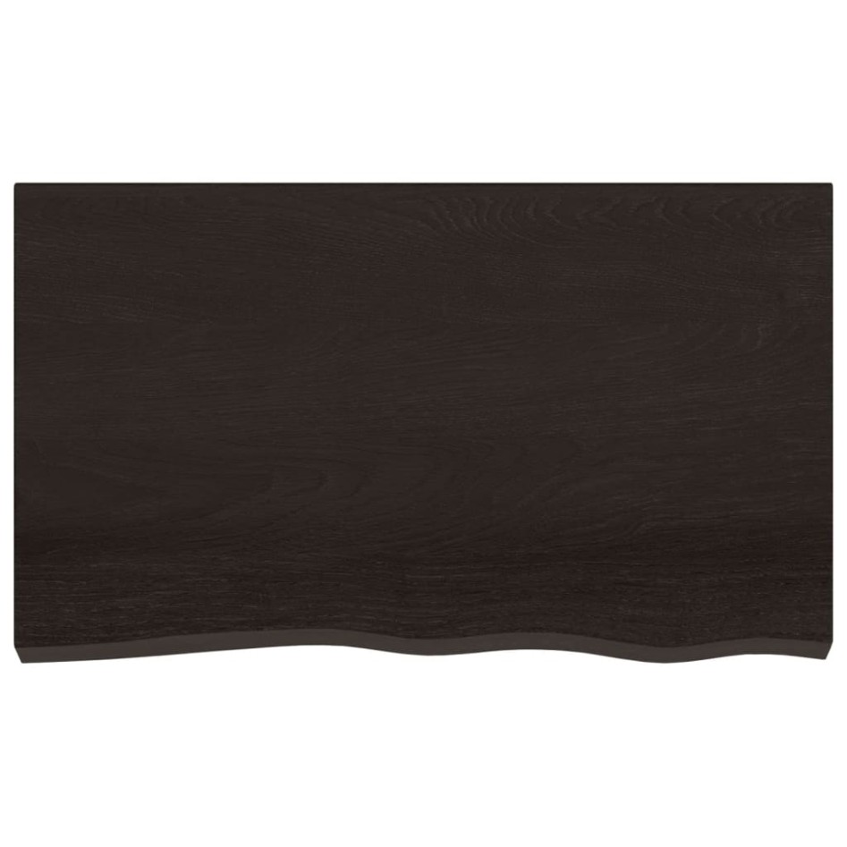 Tablero mesa madera roble tratada marrón oscuro 100x60x(2-4)
