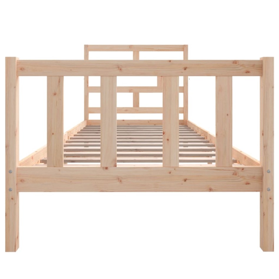 Estructura de cama individual sin colchón madera maciza de