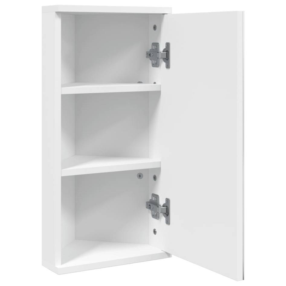 Mueble de baño de esquina con espejo blanco 30x24x60