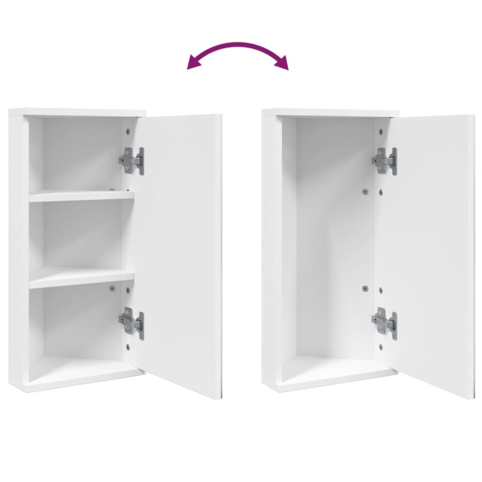 Mueble de baño de esquina con espejo blanco 30x24x60