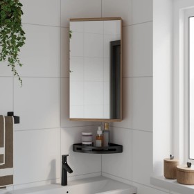 Mueble de baño de esquina con espejo roble 30x24x60