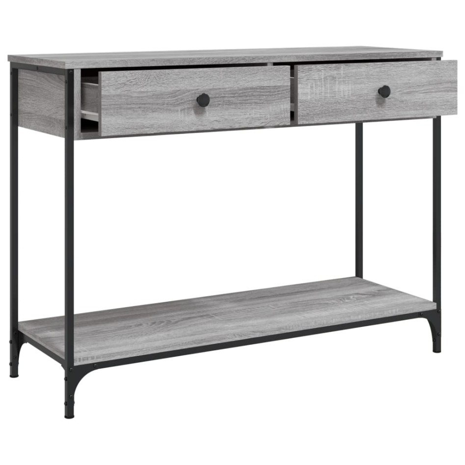 Mesa consola madera de ingeniería gris Sonoma 100x34,5x75