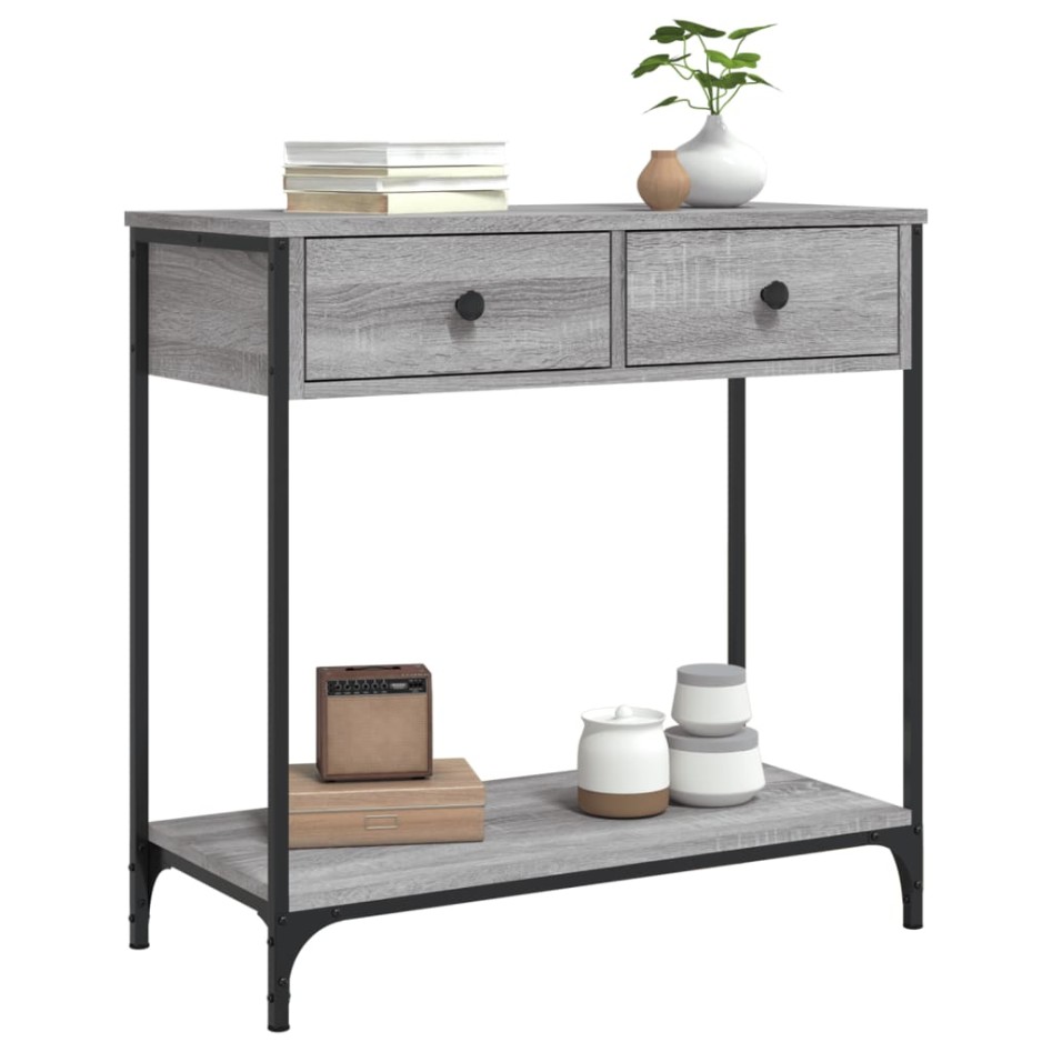 Mesa consola madera de ingeniería gris Sonoma 75x34,5x75