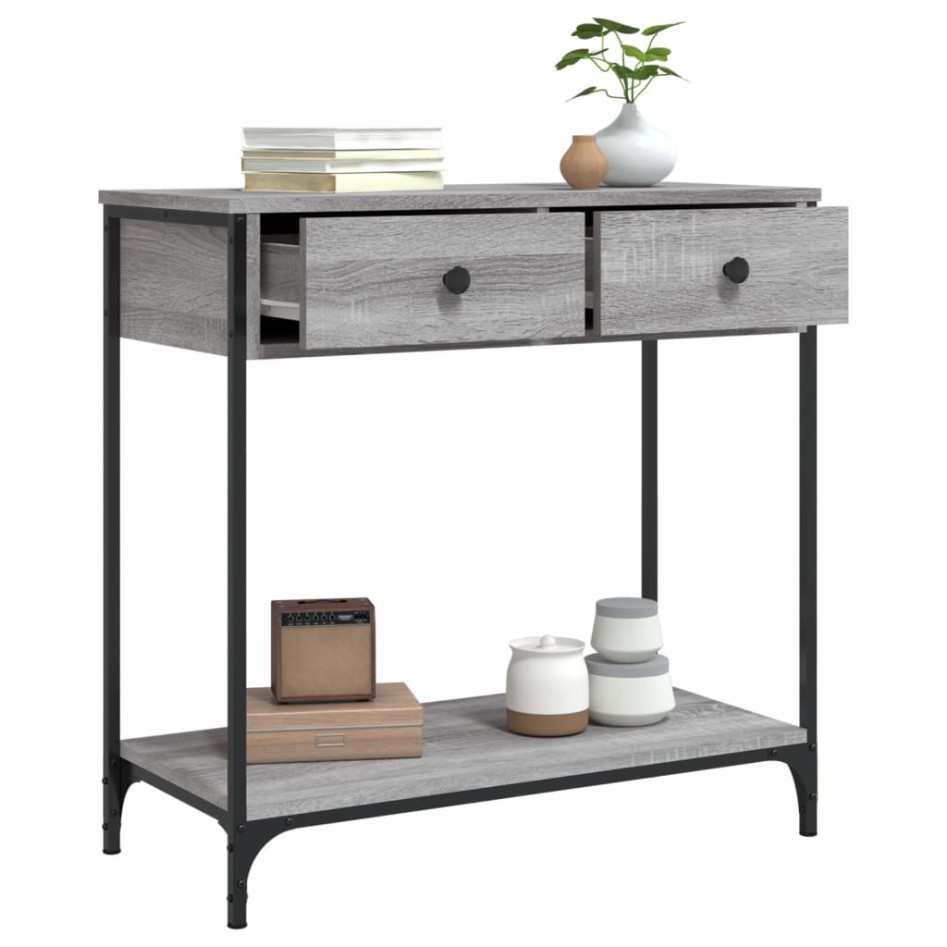 Mesa consola madera de ingeniería gris Sonoma 75x34,5x75