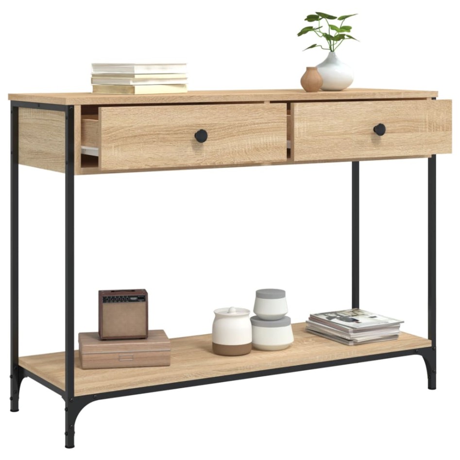 Mesa consola madera de ingeniería roble Sonoma 100x34,5x75