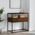 Mesa consola madera de ingeniería marrón roble 75x40x75