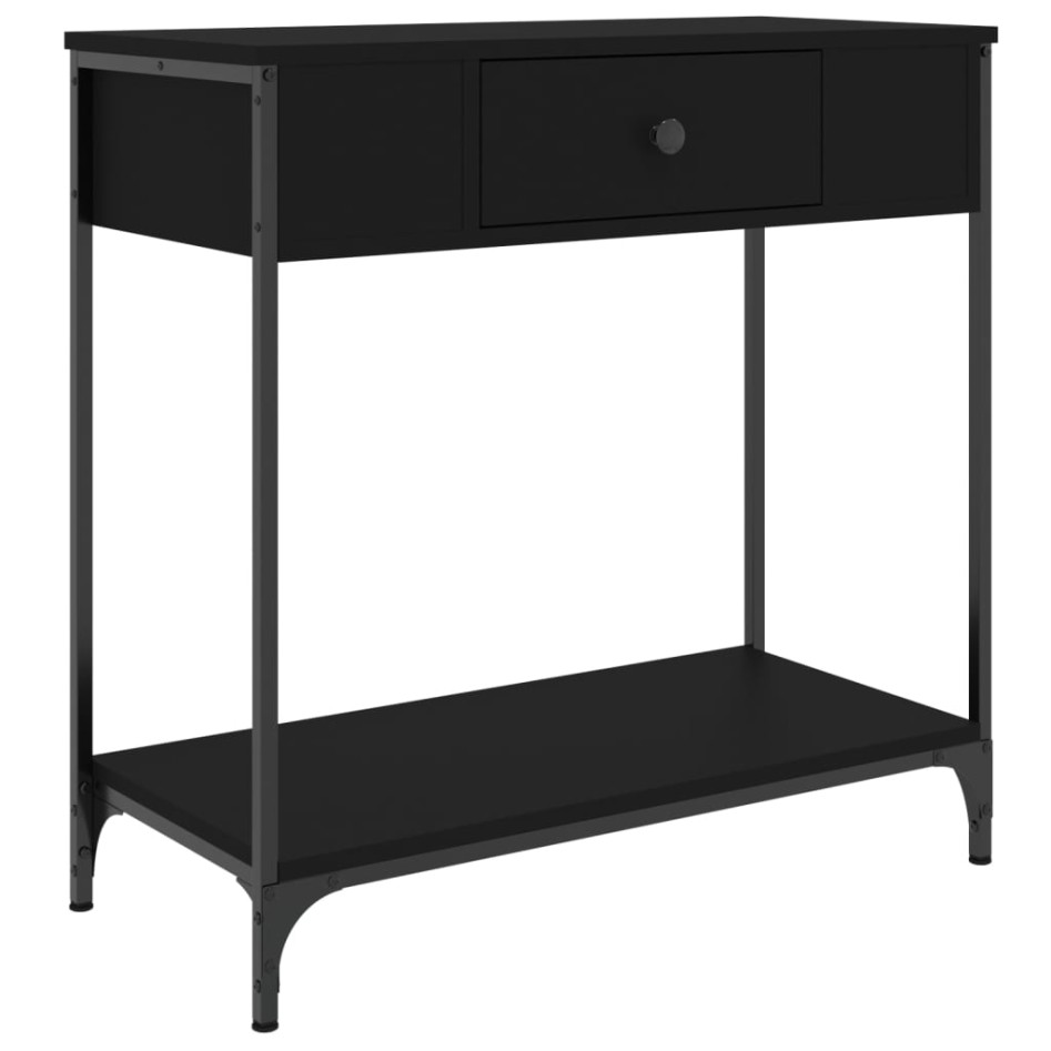 Mesa consola madera de ingeniería negro 75x34,5x75