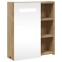 Mueble de baño con espejo y luz LED roble 45x13x52
