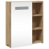 Mueble de baño con espejo y luz LED roble 45x13x52