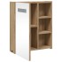 Mueble de baño con espejo y luz LED roble 45x13x52