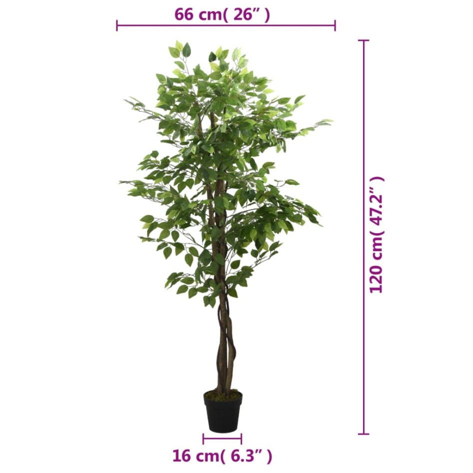 Árbol ficus artificial 630 hojas verde 120