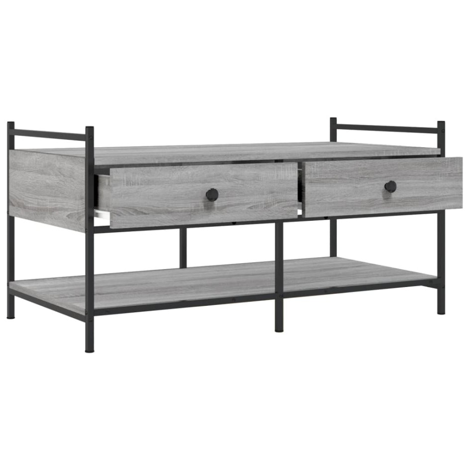 Mesa de centro madera de ingeniería gris Sonoma 99x50x50