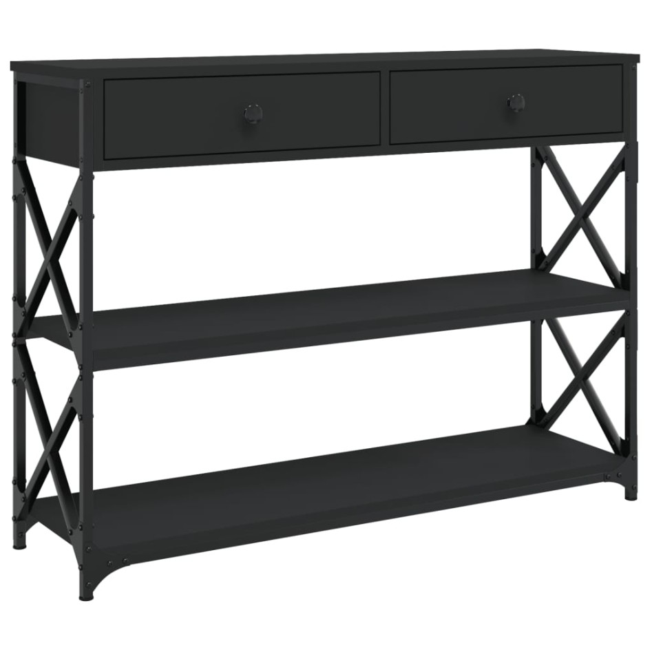 Mesa consola madera de ingeniería negra 100x28x75