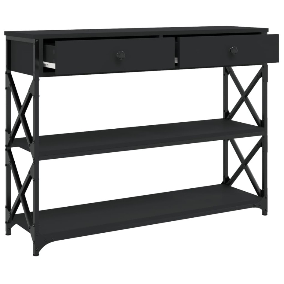 Mesa consola madera de ingeniería negra 100x28x75