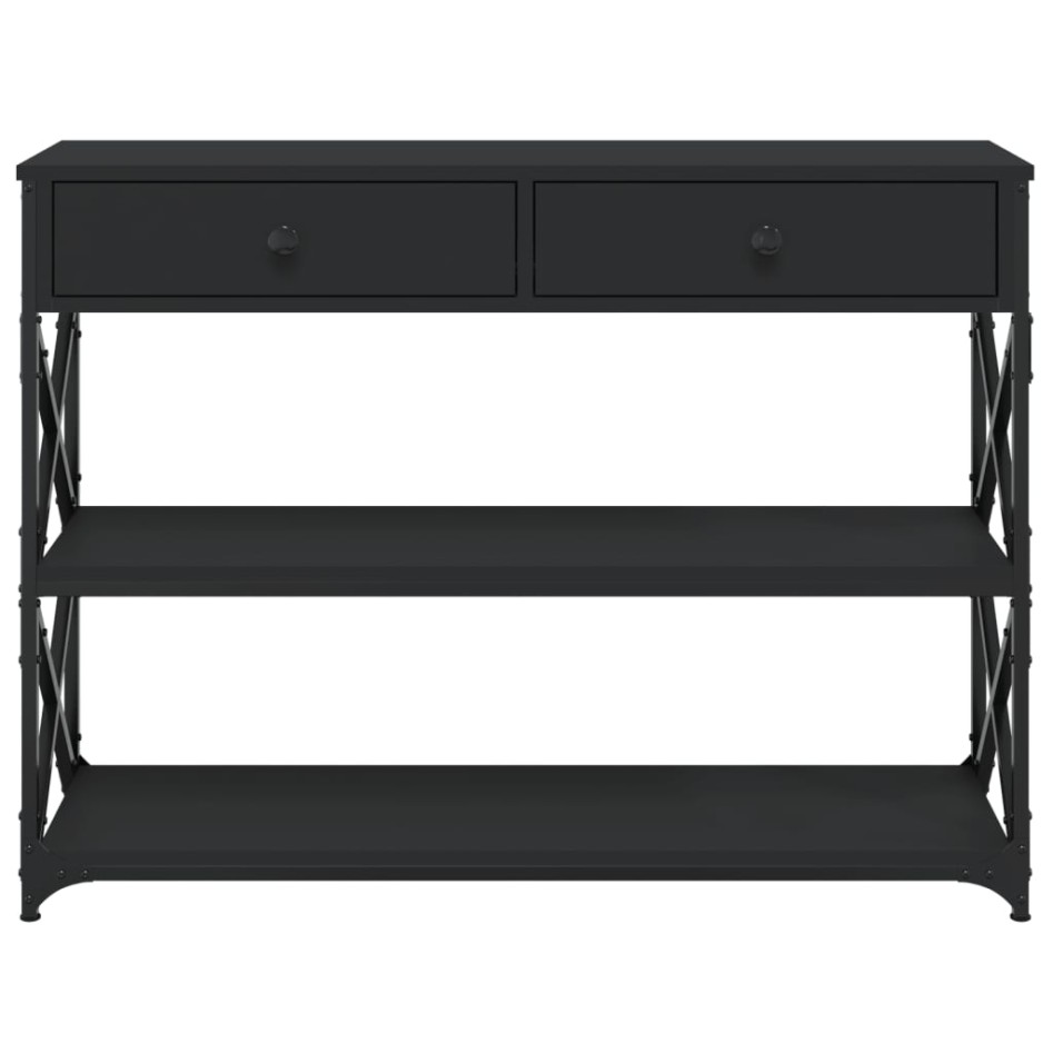 Mesa consola madera de ingeniería negra 100x28x75