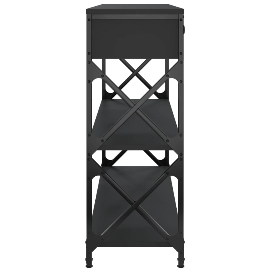 Mesa consola madera de ingeniería negra 100x28x75
