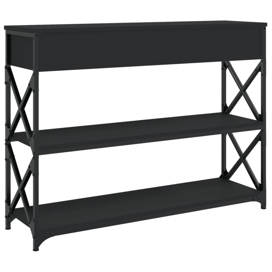 Mesa consola madera de ingeniería negra 100x28x75