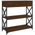 Mesa consola madera de ingeniería marrón roble 75x28x75