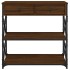 Mesa consola madera de ingeniería marrón roble 75x28x75