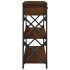Mesa consola madera de ingeniería marrón roble 75x28x75