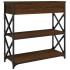 Mesa consola madera de ingeniería marrón roble 75x28x75