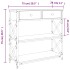 Mesa consola madera de ingeniería marrón roble 75x28x75