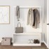 Perchero con zapatero madera maciza pino blanco 113x40x157,5