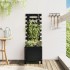 Jardinera con estantería madera maciza pino negro