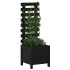 Jardinera con estantería madera maciza pino negro