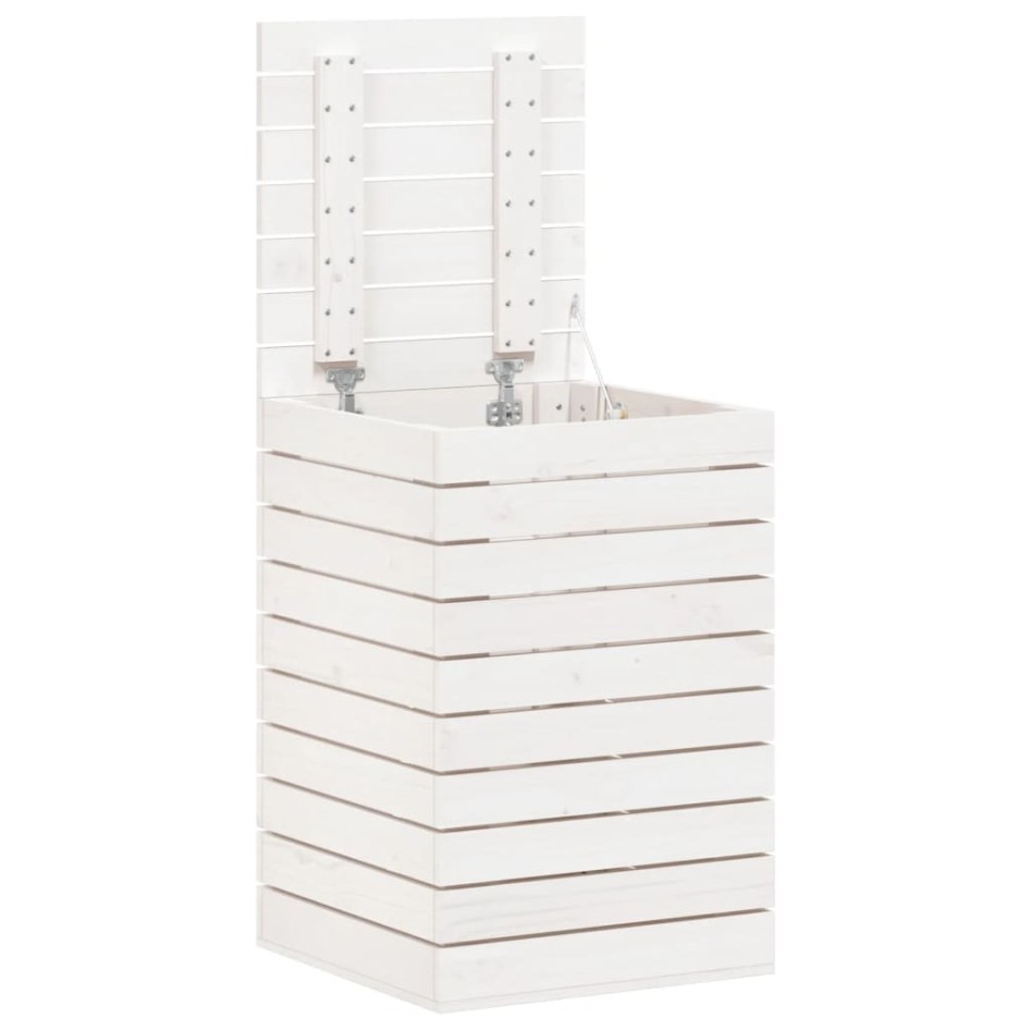 Cesto para la ropa sucia madera maciza pino blanco 44x44x66
