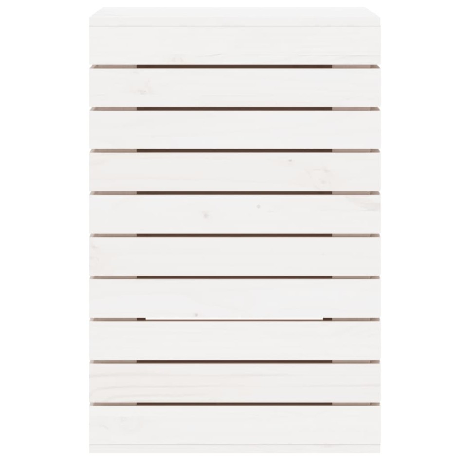 Cesto para la ropa sucia madera maciza pino blanco 44x44x66