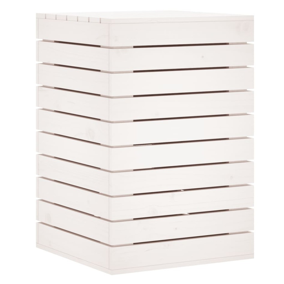 Cesto para la ropa sucia madera maciza pino blanco 44x44x66