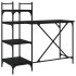 Escritorio para ordenador con estantes negro 120x47x109