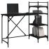 Escritorio para ordenador con estantes negro 120x47x109