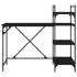 Escritorio para ordenador con estantes negro 120x47x109