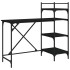 Escritorio para ordenador con estantes negro 120x47x109