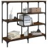 Mesa consola madera de ingeniería marrón roble 103x32x95