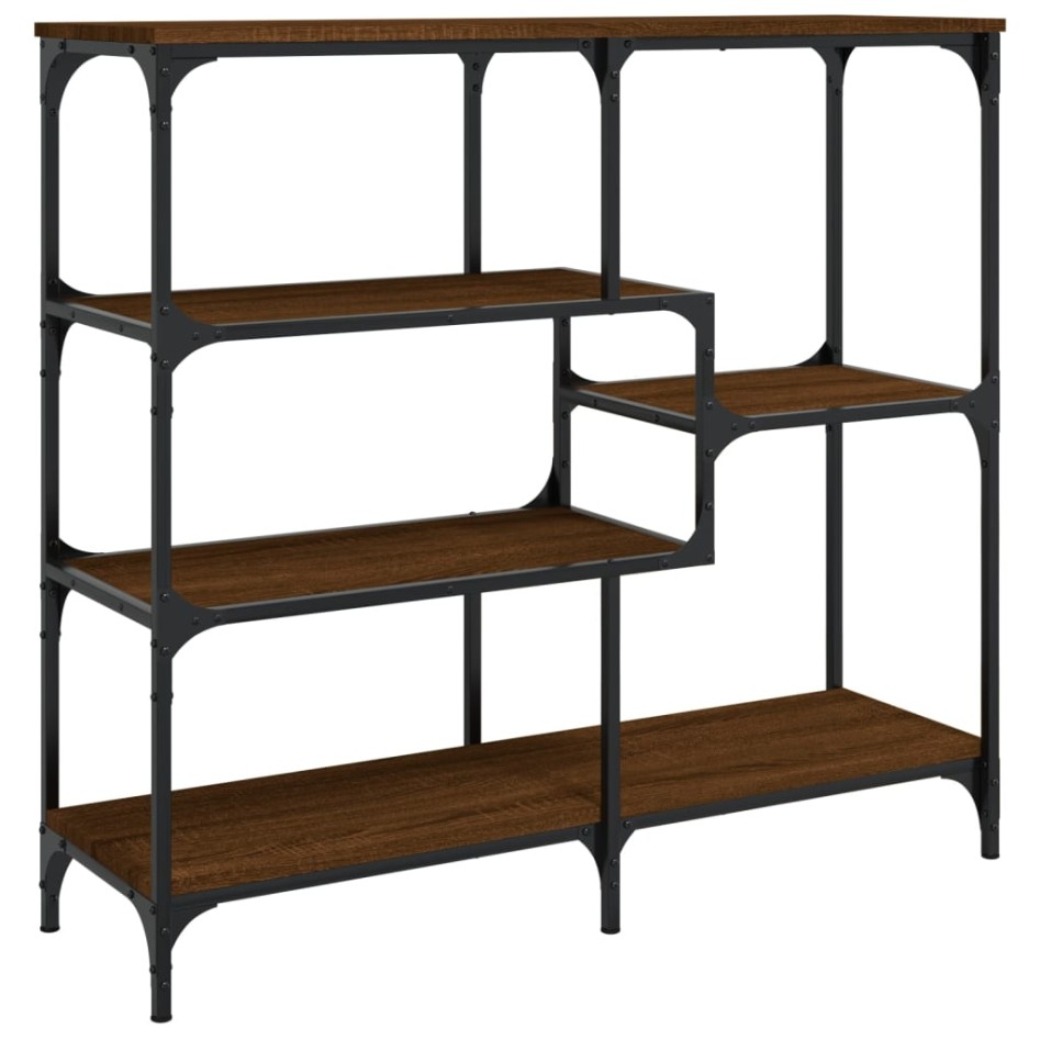 Mesa consola madera de ingeniería marrón roble 103x32x95