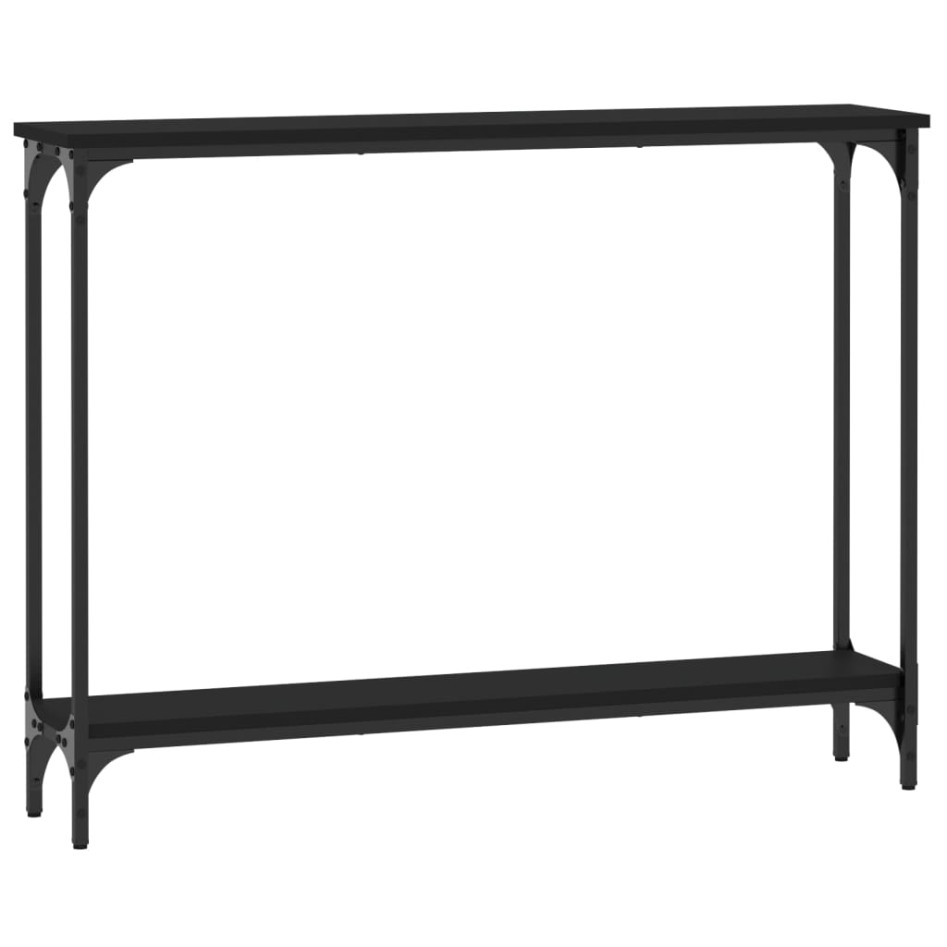 Mesa consola madera de ingeniería negra 100x22,5x75