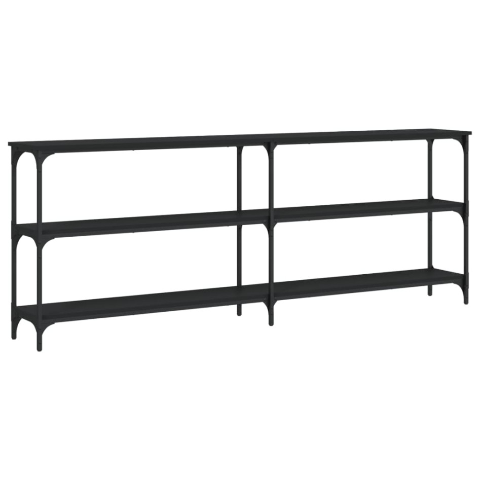 Mesa consola madera de ingeniería negra 200x29x75