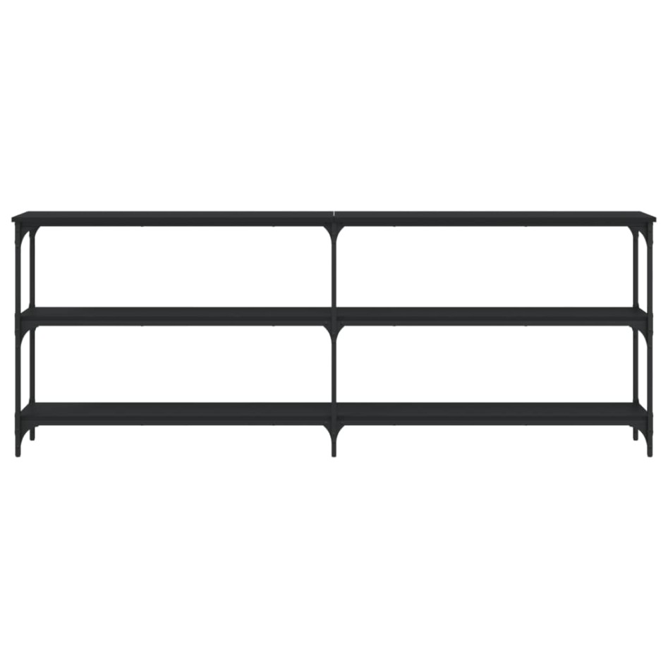 Mesa consola madera de ingeniería negra 200x29x75