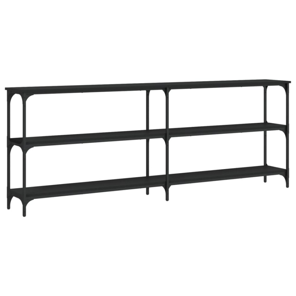 Mesa consola madera de ingeniería negra 200x29x75